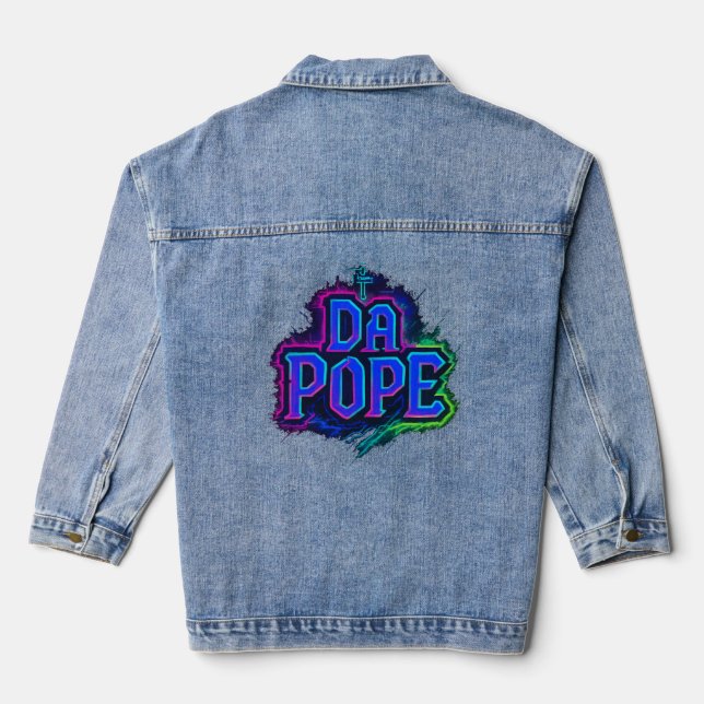 Gothic Font T-Shirt, Denim Jacket (Back)