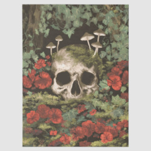 Gothic Forest Skull Decoupage Tissue Paper