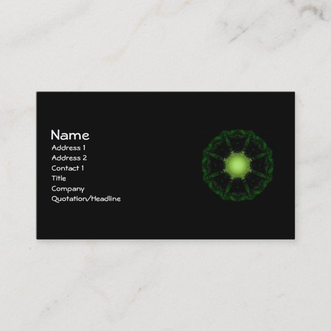 Gothic Fractals Glow In The Dark Business Card (Front)