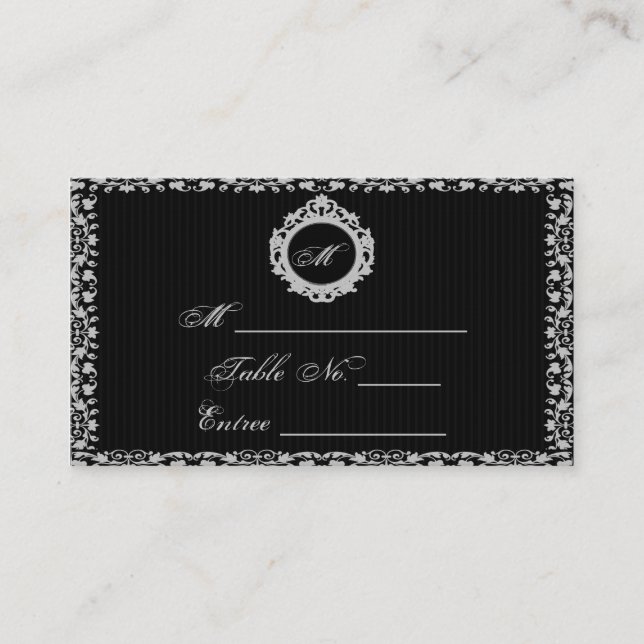 Gothic Frame Monogram Place Card (Front)