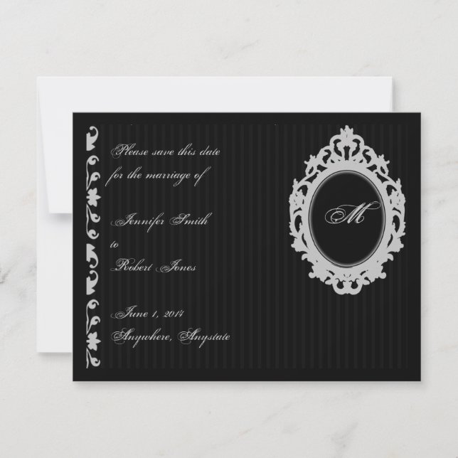 Gothic Frame Monogram Save the Date (Front)