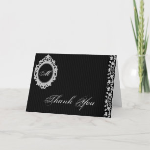 Gothic Frame Monogram Thank You card