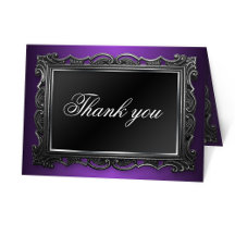 Gothic Frame Purple Thank You Cards