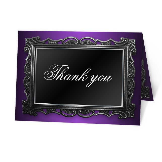 Gothic Frame Purple Thank You Cards (Creator Uploaded)
