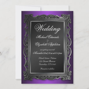 Gothic Frame Purple Wedding Invitations