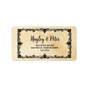 Gothic Frame Rustic Address Label Stickers Wedding
