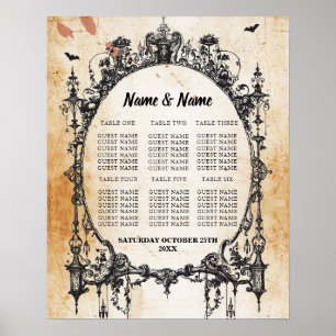 Gothic Frame Table Plan Wedding Poster Seating