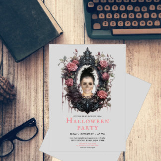 Gothic frame with roses &custom funny photo invitation