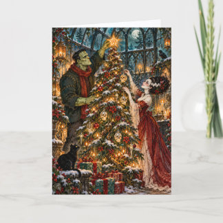 Gothic Frankenstein & Bride Creepmas Holiday Gift Card