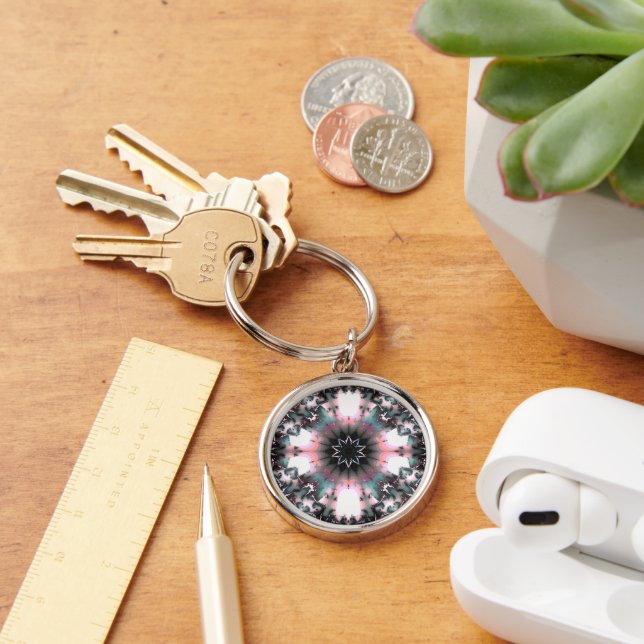Gothic Frozen Winter Spider Web Key Ring (Desk)