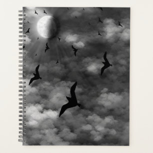 Gothic Full Moon Night Sky Spiral Planner Journal