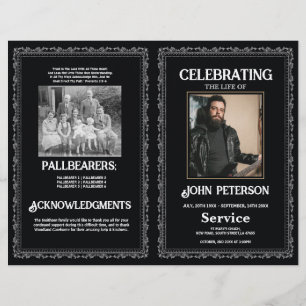 Gothic Funeral Order of Service Rock Black Design Flyer