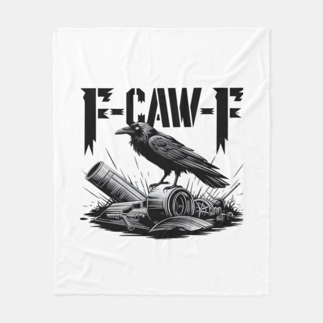 Gothic Funny F Caw F Crow Aesthetic Casual Look Fleece Blanket (Front)