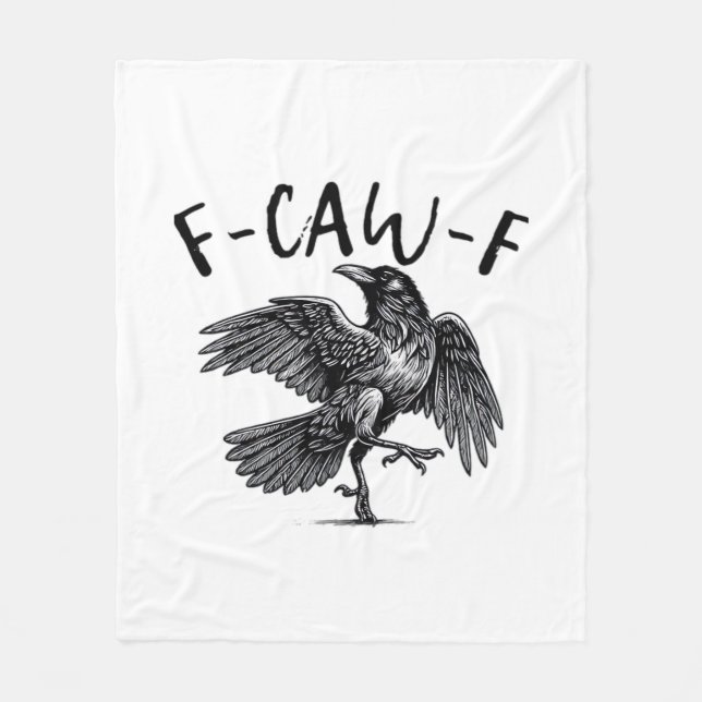 Gothic Funny F-Caw-F Crow Humour Essential Aesthet Fleece Blanket (Front)
