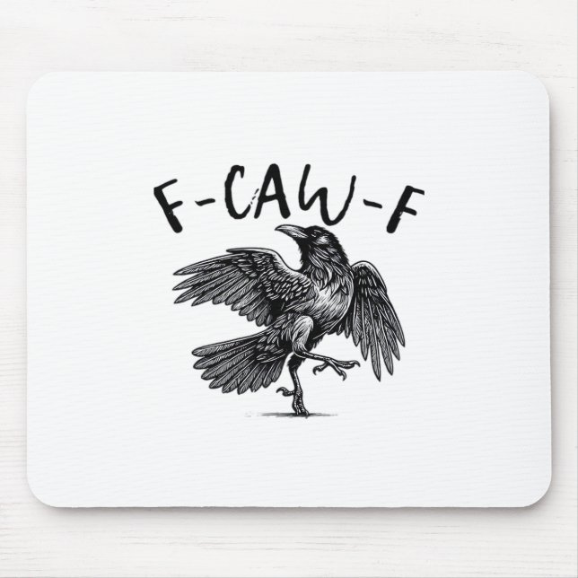 Gothic Funny F-Caw-F Crow Humour Essential Aesthet Mouse Mat (Front)