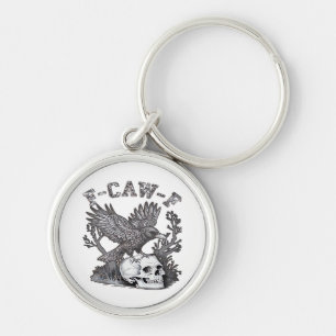 Gothic Funny F-Caw-F Humor Crow Essential Retro St Key Ring
