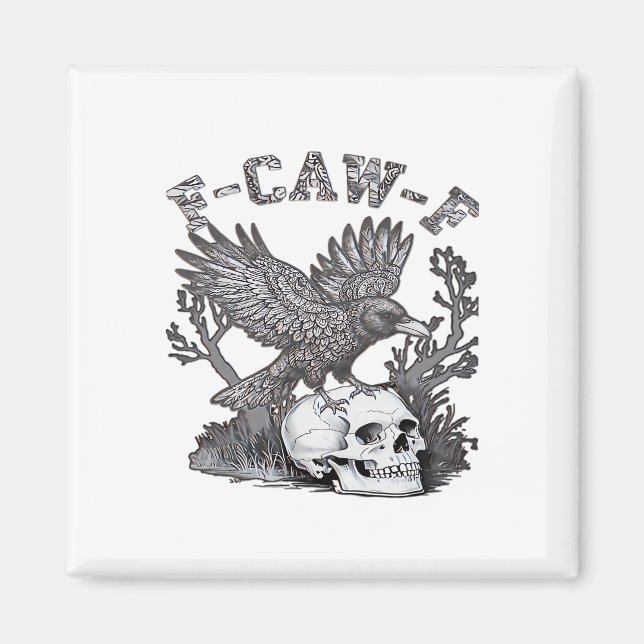 Gothic Funny F-Caw-F Humor Crow Essential Retro St Magnet (Front)