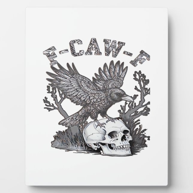 Gothic Funny F-Caw-F Humour Crow Essential Retro S Plaque (Front)