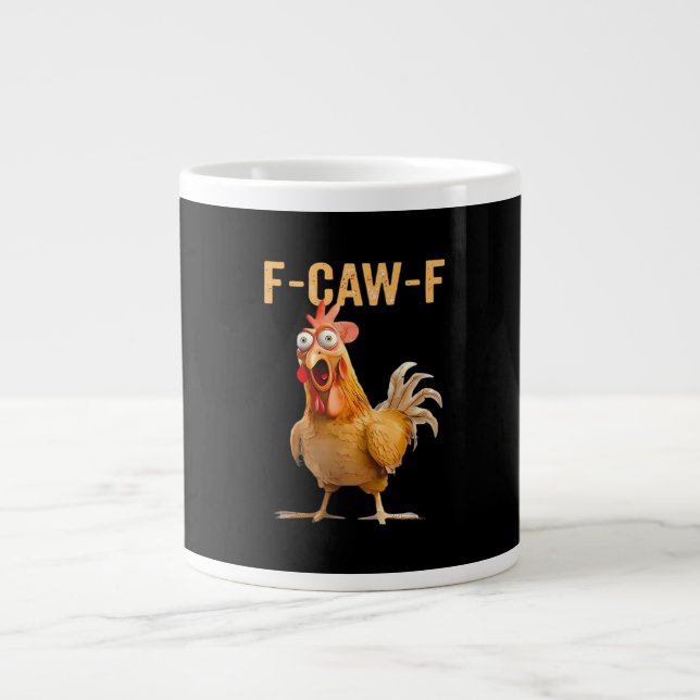 Gothic Funny Humor Crow F Caw F Style Large Coffee Mug (Front)