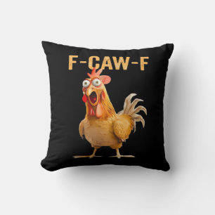 Gothic Funny Humour Crow F-Caw-F Cushion