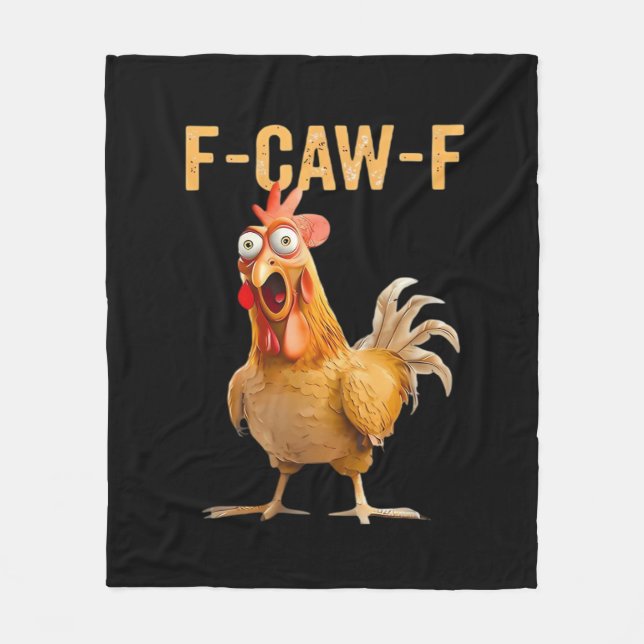 Gothic Funny Humour Crow F-Caw-F Fleece Blanket (Front)