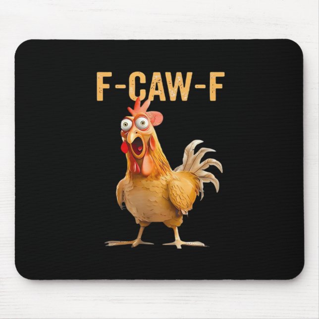 Gothic Funny Humour Crow F-Caw-F Mouse Mat (Front)