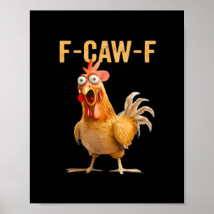 Gothic Funny Humour Crow F-Caw-F Poster