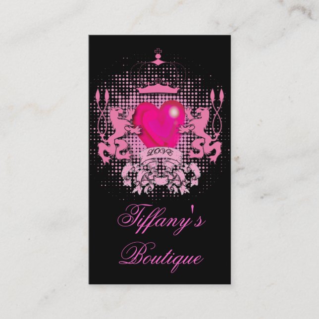 gothic Fuschia Grunge tattoo artist Business Cards (Front)