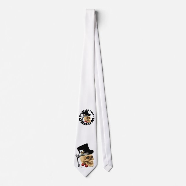 Gothic gambling  skull grooms bachelor wedding tie (Front)