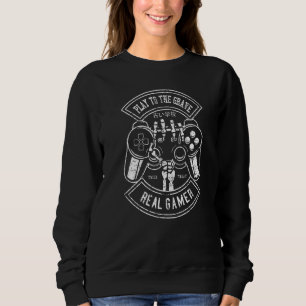 Gothic Gaming Play To The Grave Skeleton Gamer Sweatshirt
