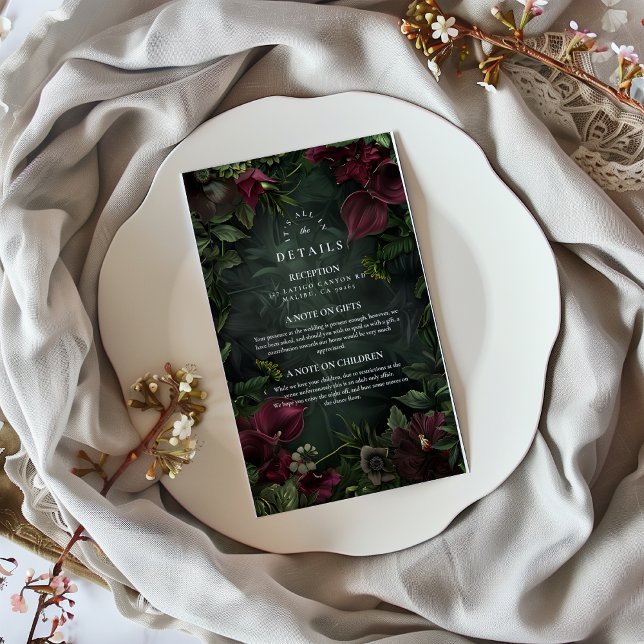 Gothic Garden Wedding Romance Enclosure Card (Creator Uploaded)