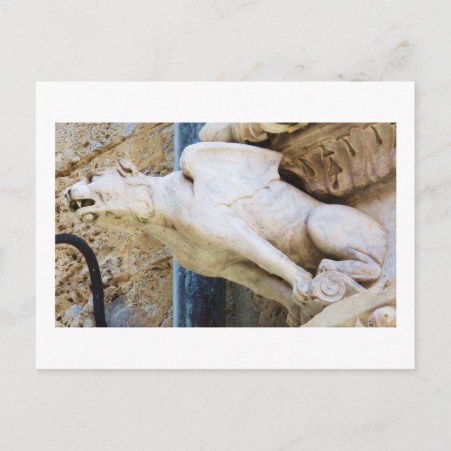 Gothic gargoyle statue - circa 1340 postcard (Front)