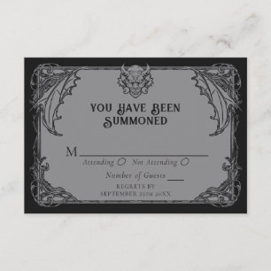 Gothic Gargoyle Wedding RSVP Enclosure Card