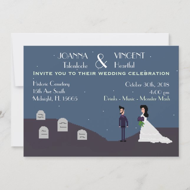 Gothic Geek Gamer Wedding Invitation (Front)