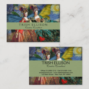 Gothic Gemini Whimsical Butterfly Women Business C Business Card