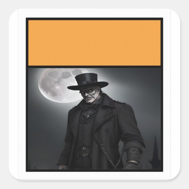 Gothic Gentleman Under Full Moon Sticker (Front)