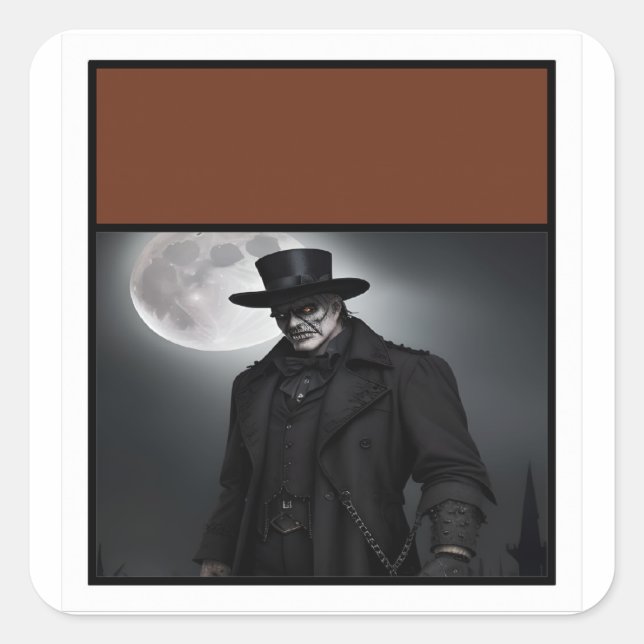 Gothic Gentleman Under Full Moon Sticker (Front)