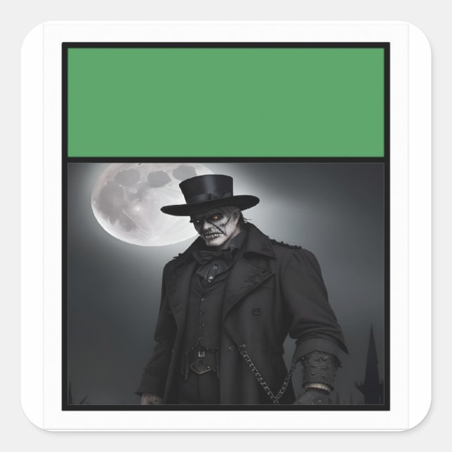 Gothic Gentleman Under Full Moon Sticker (Front)