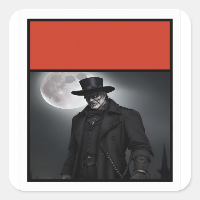 Gothic Gentleman Under Full Moon Sticker (Front)
