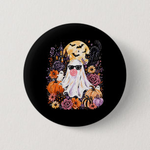 Gothic Ghost Blowing Bubble Halloween Pumpkin 6 Cm Round Badge