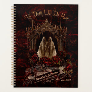 Gothic Ghost Dark Red Peonies Wedding Planner
