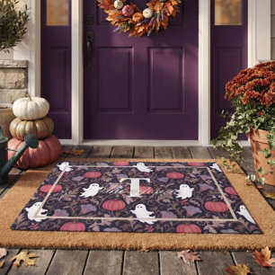 Gothic Ghost Fall Monogram Doormat
