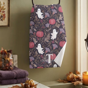 Gothic Ghost Fall Monogram Hand Towel