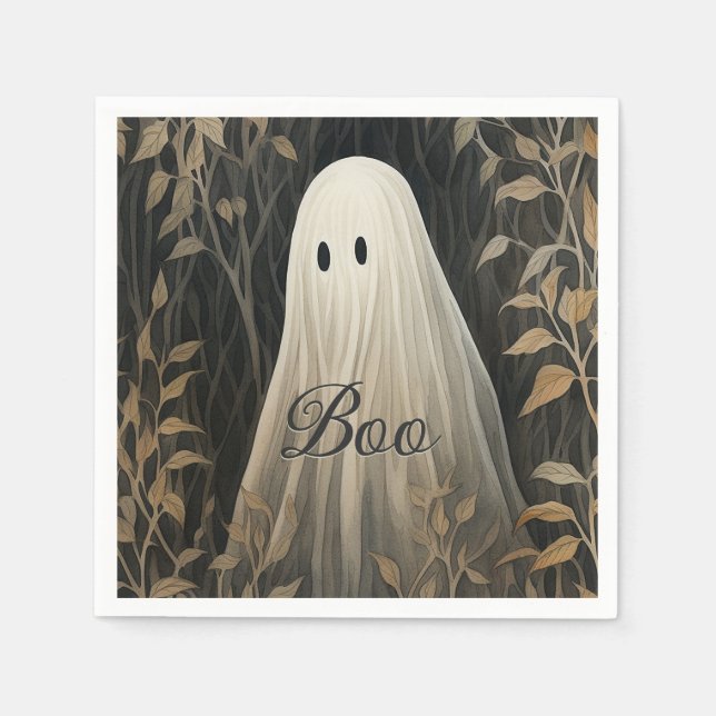 Gothic Ghost Halloween Napkin (Front)