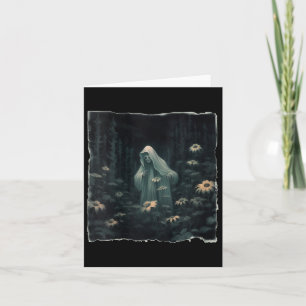 Gothic Ghost In The Forest Vintage Floral Ghost Ha Card
