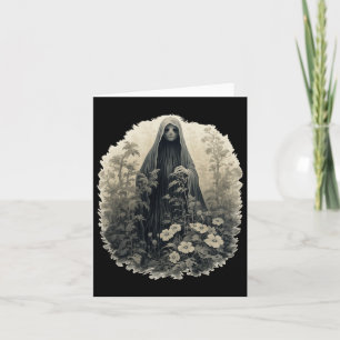 Gothic Ghost In The Forest Vintage Floral Ghost Ha Card