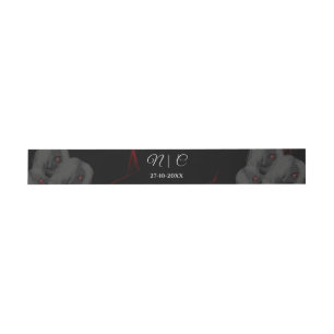 Gothic Ghosts Red Black- Dark Moody Halloween Invitation Belly Band