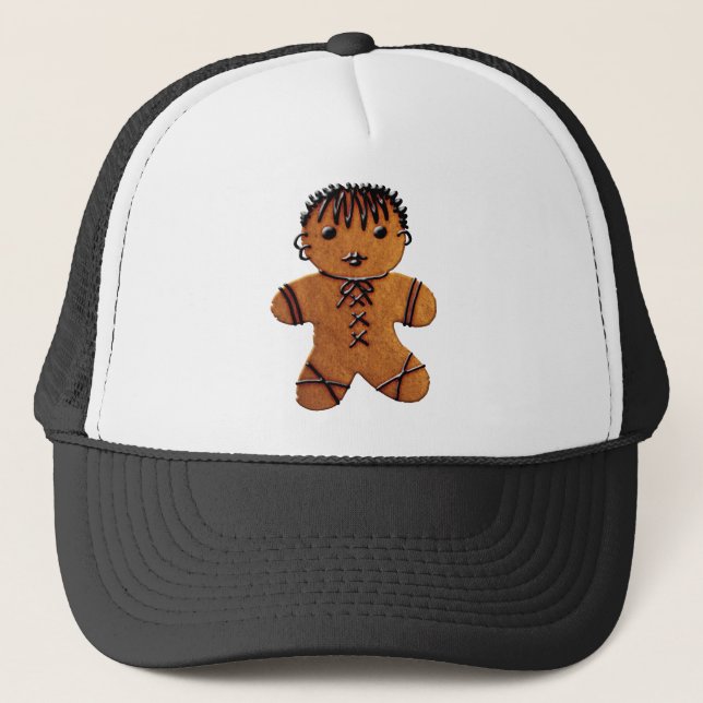Gothic Gingerbread Cookie Trucker Hat (Front)