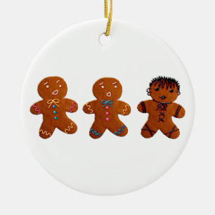 Gothic Gingerbread Man Ceramic Tree Decoration