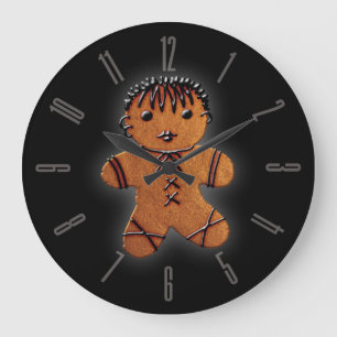 Gothic Gingerbread Man Large Clock